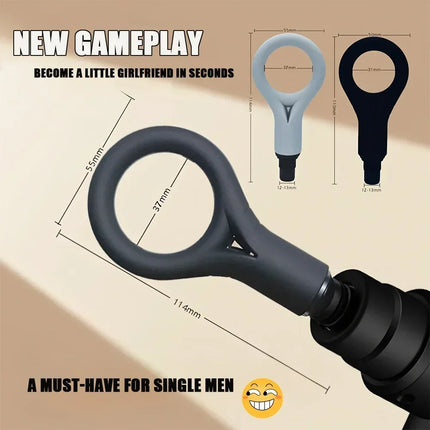 Male Masturbation Ring Penis Vibration Masturbator Male Training Relaxation Silicone Massage Gun Head For Masturbation Tool