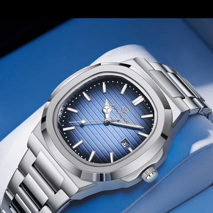2025 New Luxury Military Man Watch Square Waterproof Luminous Date Week Men Watch Stainless Steel Quartz Men's Watches Reloj+box