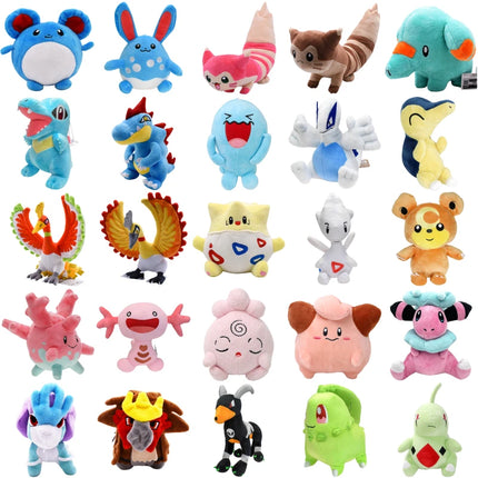 Pokemon Chikorita Togepi Marill Wooper Politoed Furret Plush Toys Corsola Flaaffy Tyranitar Lugia Phanpy Peluche Dolls Gifts