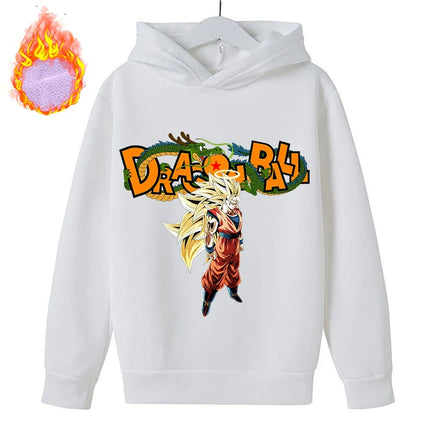 New Dragon Ball Z Hoodies Children's Goku Fleece Sweatshirt Y2k Trendy Plush Hoodie Anime Pattern Clothes Clothing for Boys Gift