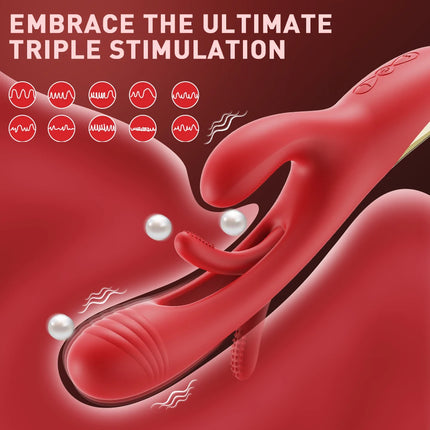 Tapping Flapping Rabbit Vibrator for Women Wiggle Tongue G-Spot Vagina Vibrator Female Masturbator Adult Goods Sex Toy for Women