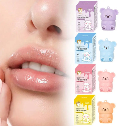 Long Lasting Nourishing Lip Balm Cute Bear Fruit Moisturizing Lip Balm Prevent Dryness & Hydrating Winter Care Lip Balm Lip Care
