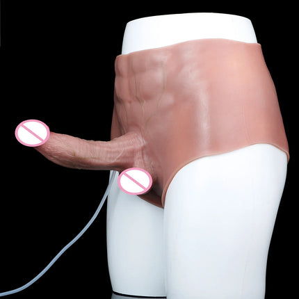 FAAK Silicone Squirt Dildo Panties Simulated Abdominal Muscles Underwear Ejaculation Realistic Penis sex Toys for Men Women