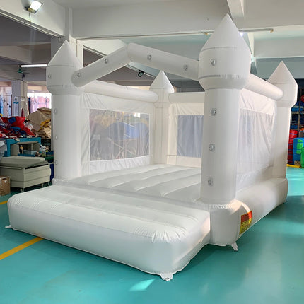 White Bounce House For Kids 4*3*2.6M Bouncy House White For Children Inflatable Jumping Castle With Blower Slide 5-8 Kids