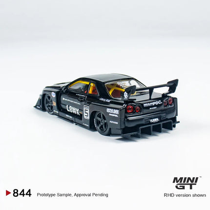 MINIGT 1:64 Nissan LB-ER34 Super Silhouette SKYLINE Black mgt alloy Car Model 844