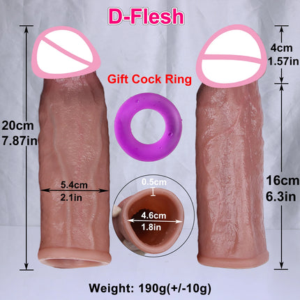 Man Delayed Ejaculation Extend Cock Soft Realistic Enlarger Penis Sleeve Condom Sex Toy Dildo Safety Silicone Change Dick Color