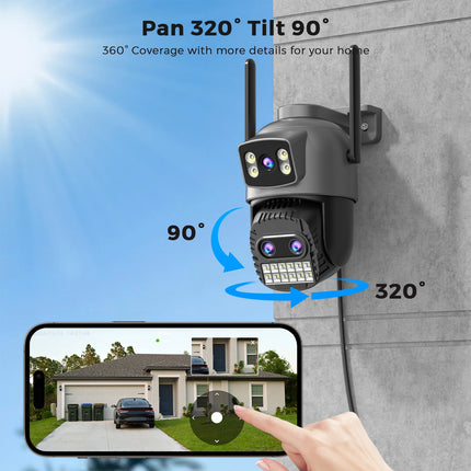 BESDER 15MP Wifi Camera PTZ Outdoor Dual Screen 10X Digital Zoom Human Detection 10MP Security IP Camera Surveillance O-Kam Pro