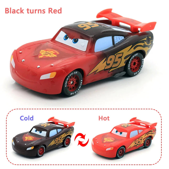 Disney Cars New Generation Color Changing Series Lightning McQueen Dr. Hudson 1:55 Plastic Diecast Model Children's Toy Car