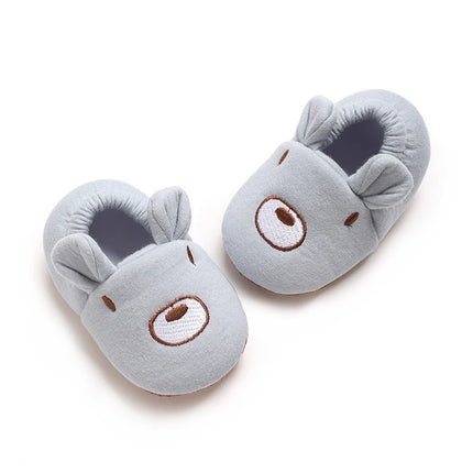 Cartoon Animal Pattern Newborn Baby Shoes Boys Girls 0-18M Slippers Soft Sole Non-slip Crib First Walker Winter Warm Booties