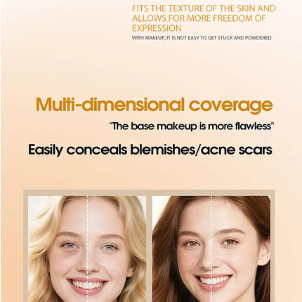 TVLV Long Lasting Matte Foundation Stick-Full Coverage Waterproof Brighten Makeup Base for Compact Concealer Stick with Brush