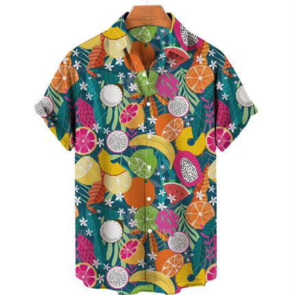 Pineapple Fruit Hawaiian Shirts Lemon 3d Print Men Fashion Blouses Casual Beach Camisas Summer Men's Vocation Lapel Shirt