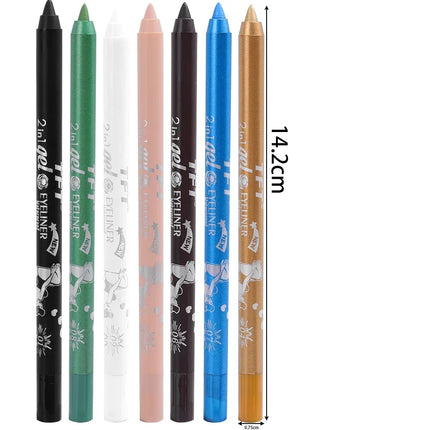 7 Colors Colorful Glitter Gold Eyeliner Pen Lasting No Fade Color Women Not Blooming Matte Eye Liner Gel Pen Makeup Cosmetics