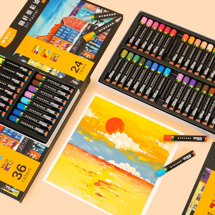 M&G Ultra-Soft Heavy-Covering Oil Pastel Crayon Set Student-Grade Washable Crayons DIY Art Drawing and Painting Tools