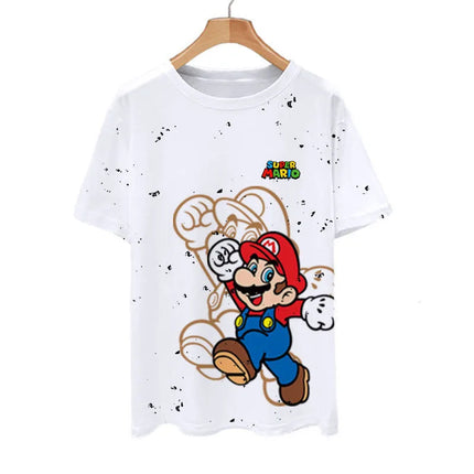 Super Mario Mario Luigi Mario Game Peripheral Summer Quick Dry 3D Short Sleeve T-shirt Men's and Women's Half Sleeve