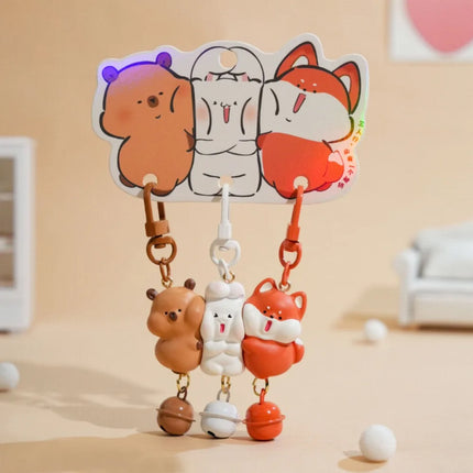 3 Pcs Set Charms Magnetic Magnetic Snap Keychain Resin Cartoon Keychain Sets Mini Backpack Charm Friends Gift