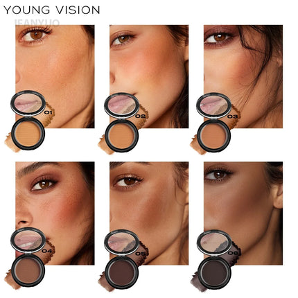 Waterproof Contouring Powder Palette Matte Finishing Bronzer Hairline Modify Nose Shadow Buildable Coverage for All Skin Tones