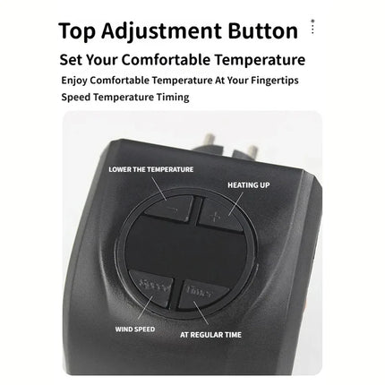 Portable Electric Space Heater Wall Plug In Mini Room Radiator Fan Warmer Heating Appliance for Home