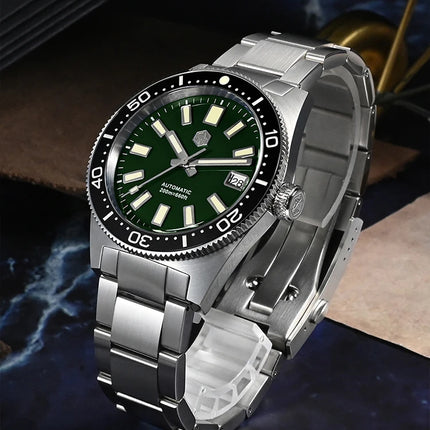 San Martin 62mas Diver Watch 39mm Classic NH35 Men Automatic Mechanical Watches Sapphire Waterproof 200m  SLN C3 Luminous SN0007