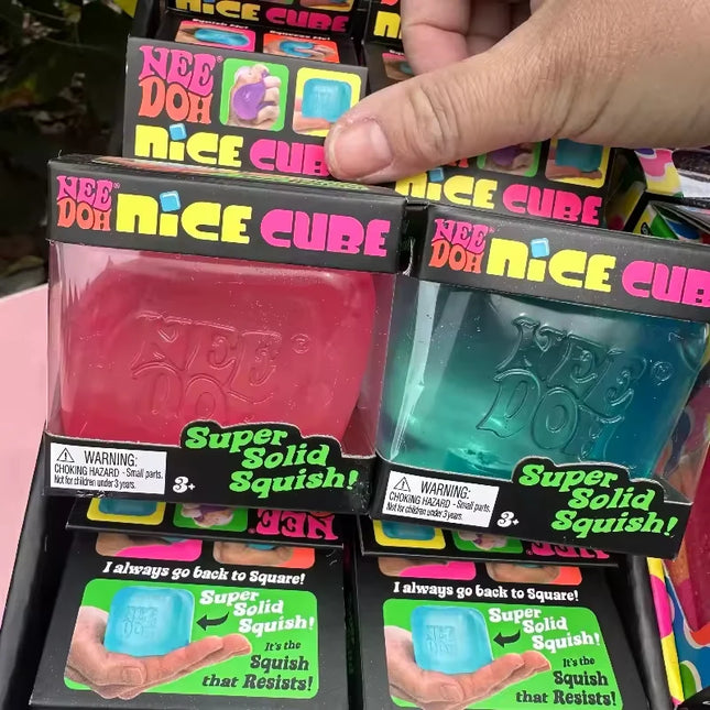 Hot  Trending Nee Doh Jellyfish & Cube Squish Toy, Soft Jelly Squeeze Stress Relief Fidget Toy, Sensory NeeDoh for Kids & Adults