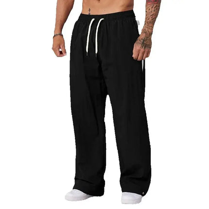 Autumn New Arrival Casual Pants Men's Loose Cotton Casual Pants Wide-Leg Fashion Patchwork Sports Long Pants American Sportswear