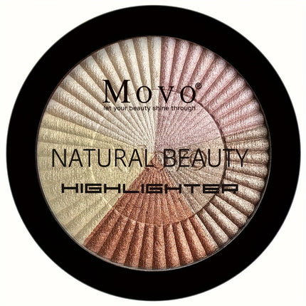 Movo Highlighter Powder Makeup Palette 5 Colors Shimmer Glitter Highlighter Palette High Pigment Face Illuminator Makeup