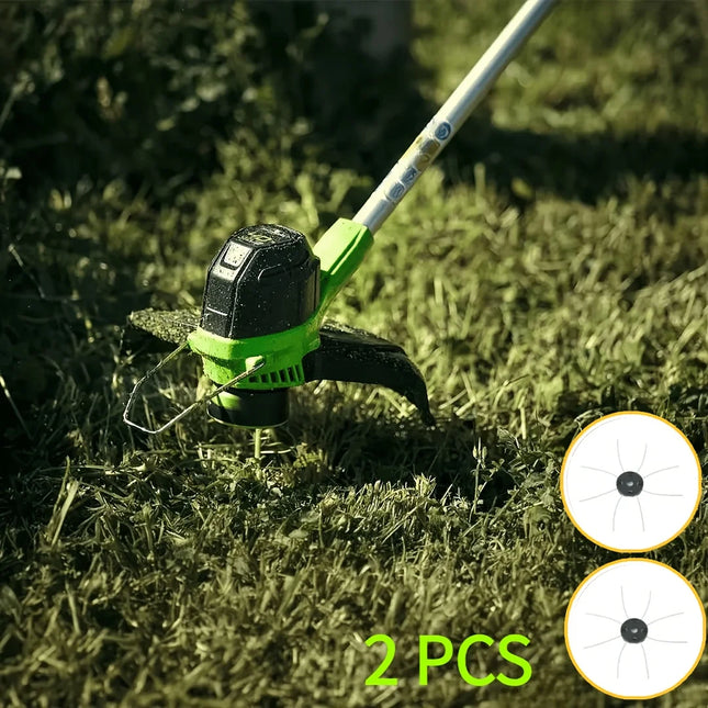 Heavy-duty 2-Piece Steel Trimmer Head Set – Multi-Functional & Wear-Resistant, Ideal for Lawn Mowing, Weeding & Garden Care.