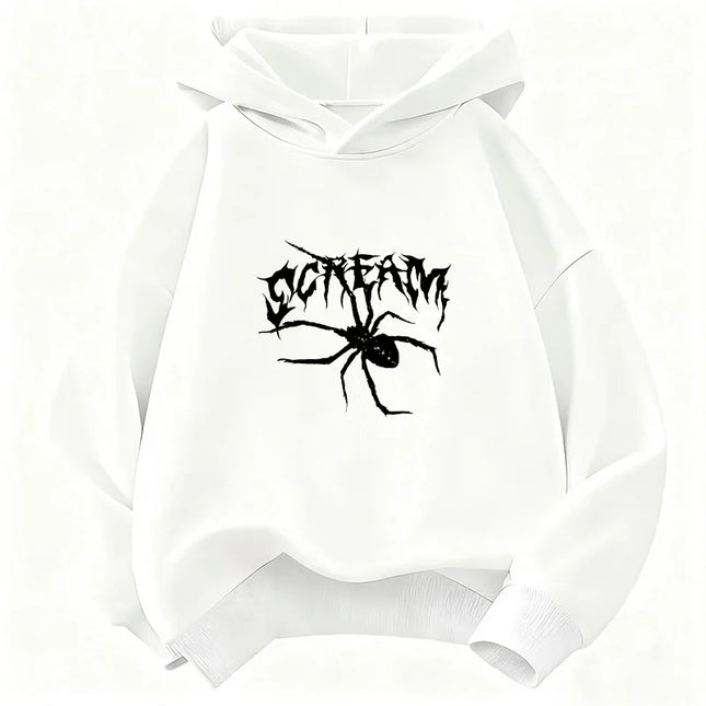 Vintage Spider Desig Hoodie Kids Children's Sweatshirt Cute Hip Hop Hoody for Boys Girls Autumn Winter Casual Hoodies
