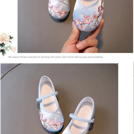 Princess Performance Traditional Chinese Hanfu Shoes Embroidered Children's Footwear Ancient Style Girls' Footwear Handmade