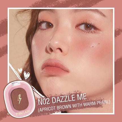 PINKFLASH Makeup Blush Matte Sun-Finish Long Lasting Face Blusher Contour Powder Beauty Peach Pink Korean Makeup Blush