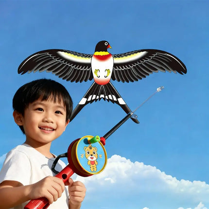 35cm Fishing Rod Kite Toys For Kids Vivid Butterfly Swallow Parrot Easy To Fly Goldfish Kites Garden Decor Ornament