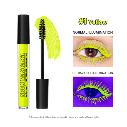 Color Mascara Thick Curl Waterproof Natural Eyelash Long Lasting Blue White Green Pink Luminousk Eye Makeup Korean Cosmetics