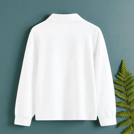Baby Girls Shirts for Kids Sweatshirt Long Sleeve White Tops Kids Pullover Outfits Shirts Children Clothes 5 7 8 11 12 13 Years