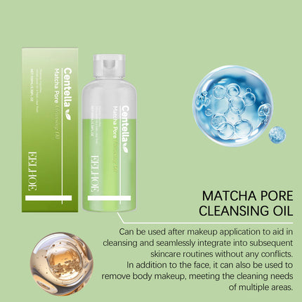 Matcha Cleansing Oil - Gentle Daily Cleanser for Moisturizing and Caring for Facial Skin, Refreshing Face Care Oil