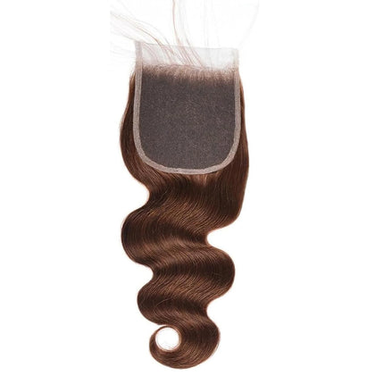 Chocolate Brown 4x4 5x5 Lace Closure Human Hair Body Wave 4# Brown 13x4 Lace Frontal PrePlucked For Black Women 10-22 Inch