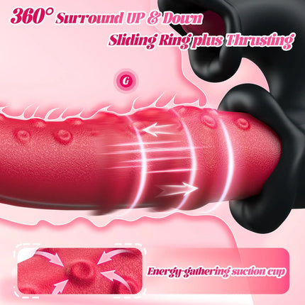 KUSHOR Powerful Thrusting Licking Vibrator G Spot Clitoris Stimulator Vibrating Vaginal Massager Adult Sex Toy for Women Couples