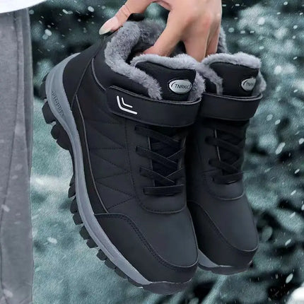 Men's Winter Thick Bottom Snow Boots Warm Fleece Lined Casual Sports Shoes Outdoor Anti-slip Cotton Shoes round Toe Flat Heel