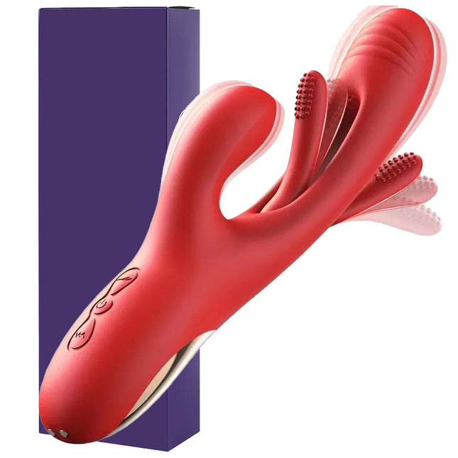 2-in-1 G-Spot Rabbit Vibrator for Women, Nipple Clitoris Stimulator Dildo Massager, Adult Masturbator, Female Sex Toy for Adults 18+