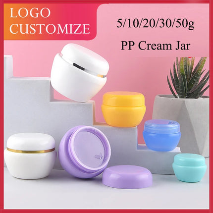 20/50/100pcs 5g Mini Plastic Jar 10g Cute Cream Empty Case 20/30/50g Eye Serum Travel Container Makeup Pot Cosmetic Cans YCJX012