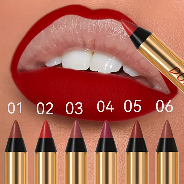6 Pcs Lip Liner Lipstick Universal Lasting Easy to Color Waterproof Stage Festival Makeup Everyday Makeup