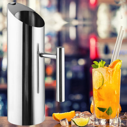 Stainless Steel Water Pitcher With Spout Guard, Food Grade Modern Metal Jug for Hot/Cold Drinks, Heat Insulation Handle