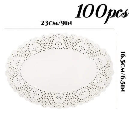 100pcs Lace Doily Paper Oil Absorption Pad Cupcake Mats Party Wedding Table Decor for Baking Cooking Cake Access Kitchen Supplie