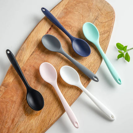 3pcs Silicone Spoon Mixing Soup Spoons Kitchen Mixing Ladle Cooking Utensils Kitchenware Tool for Stirring and Serving