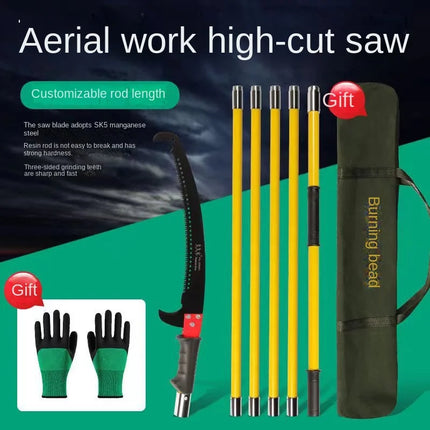 Double Hook Segmented Multi Section Extended Combination Pole Insulated High Branch Saw Garden Tool Thick Branch Pruning Saw