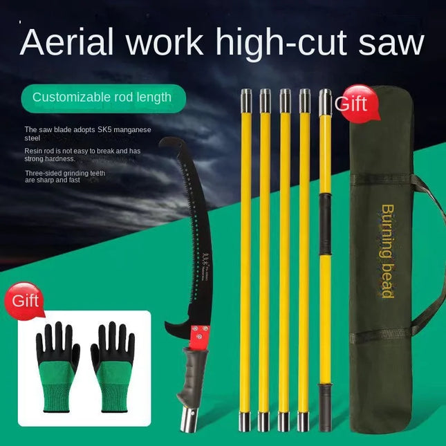 Double Hook Segmented Multi Section Extended Combination Pole Insulated High Branch Saw Garden Tool Thick Branch Pruning Saw