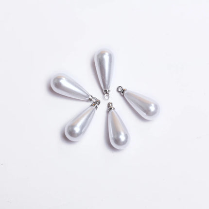 5Pcs/bag 10/14/16/18mm White Imitation Pearl Water Drop Pendant DIY Earrings Necklace Bracelet Brooch Jewelry Makings
