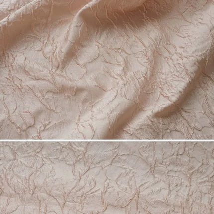 Blush Textured Jacquard Fabric Spring Fall Minimalist Cosmetic Bag Lightweight Elegant Women Sustainable Organic Embossed