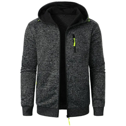 New Streetwear Men's Long Sleeve Sweatshirts for Men Zipper Hooded Oversize Winter Warm Jacket Coat Outdoor Tracksuit Men