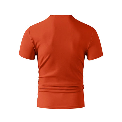 2025 New Men's Casual Fashion Simple V-neck Short-Sleeved T-shirt Summer Comfortable Breathable Versatile Top