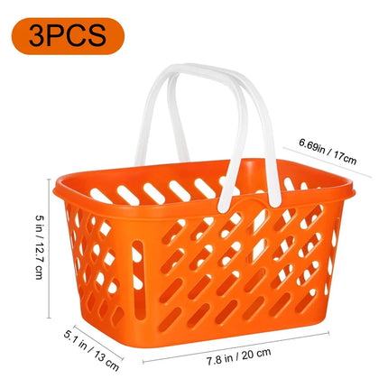 2pcs Shopping Basket Toys, Kids Grocery Basket with Handle for Kids Pretend Play Grocery Basket Toys