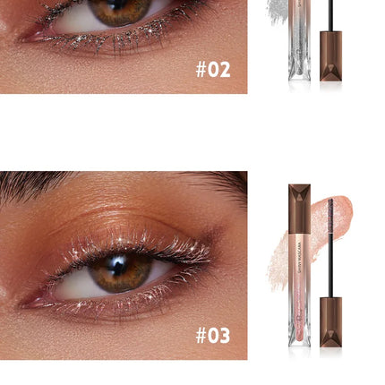 Glitter Sparkling Mascara Long-Lasting Effects Waterproof Smudge-Proof  Crushed Diamond Mascara Pearlescent Fine Flash Mascara